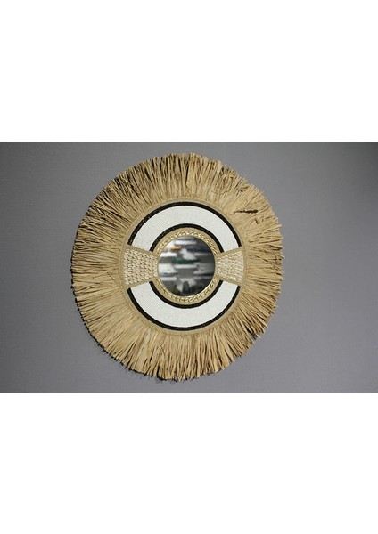 Hasırlı Duvar Aynası 3natural-3