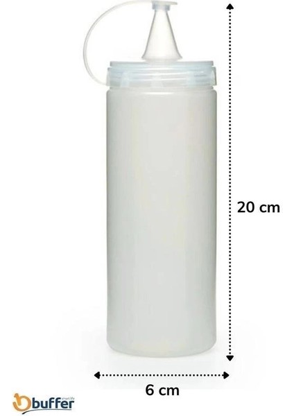 Şeffaf Kapaklı Sızdırmaz Yağlık Sosluk Şişesi Plastik Yağdanlık 400 ml AP-9028