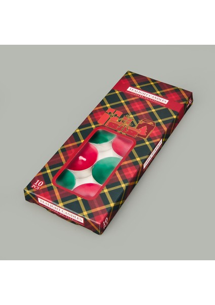 10'lu Tealight Mum - Kırmızı / Yeşil - 3,8 cm fiyatları