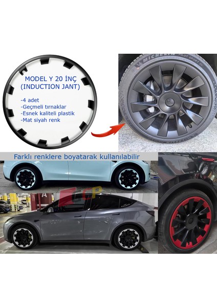 Tesla Model Y Indiction Jant Kapağı- Tesla Lr 20 Inç Jant Kapak fiyatları