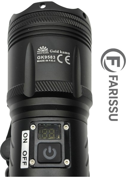 100W Lazer LED El Feneri - 2200 Metre Menzil, 7200MAH Powerbank Özellikli, Dijital Göstergeli ve 5 Mod fırsatları