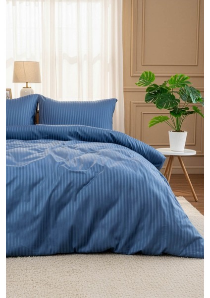 Miora %100 Pamuk Saten Çift Kişilik Nevresim Takımı- Mavi fiyatları