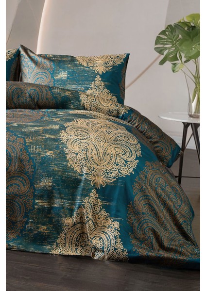 Maison Liora %100 Pamuk Saten Çift Kişilik Nevresim Takımı - Petr