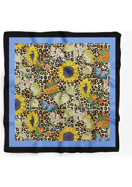 B96 Kadın Sarı Çiçek Desenli 50X50 Bandana fiyatları