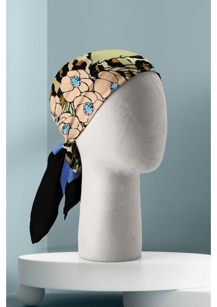 B96 Kadın Sarı Çiçek Desenli 50X50 Bandana fırsatları