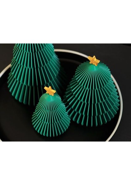 3’lü 3D Baskı Noel Baba Yılbaşı Masaüstü Dekoratif Figür Seti