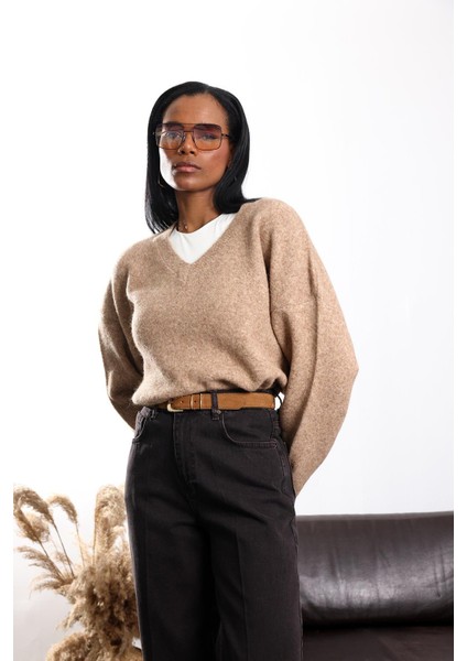 Camel V Yaka Triko Kazak 7037