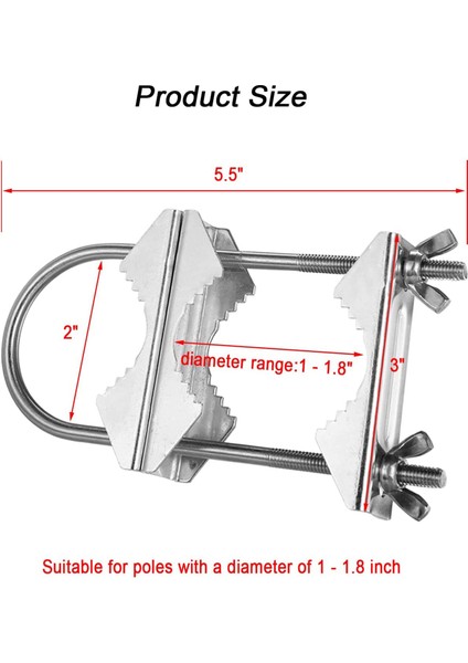 Çift Anten Direği Kelepçesi V Çene Bloğu U Cıvatalı Ağır Hizmet Tipi Paslanmaz Direk Direğe Montaj Braketi Kiti Tv,cb (3 Set) (Yurt Dışından) fiyatları