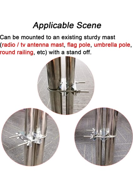 Çift Anten Direği Kelepçesi V Çene Bloğu U Cıvatalı Ağır Hizmet Tipi Paslanmaz Direk Direğe Montaj Braketi Kiti Tv,cb (3 Set) (Yurt Dışından) indirimleri