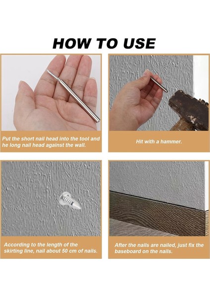 400 Adet Kusursuz Çivi Çift Başlı Vida, Süpürgelik Çizgisi Tahtası Iz Bırakmayan Özel Gizli Dişli Çiviler ve Manşon Aleti (Yurt Dışından) indirimleri