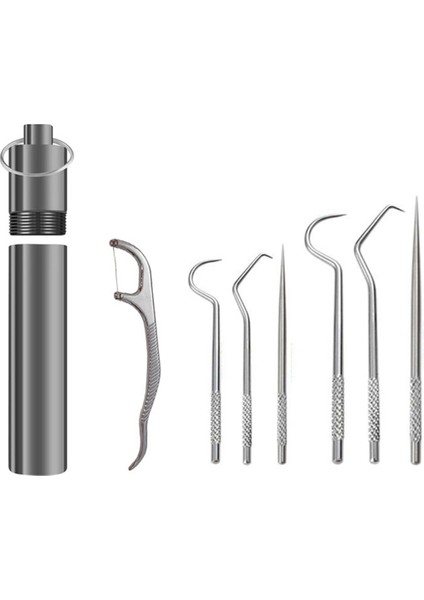 Diş Ipi Metal Kürdan Seti Yeniden Kullanılabilir Kürdanlar Taşınabilir Kürdan Diş Ipi Diş Temizleyici Ağız Bakımı Temizlik Araçları (Yurt Dışından)