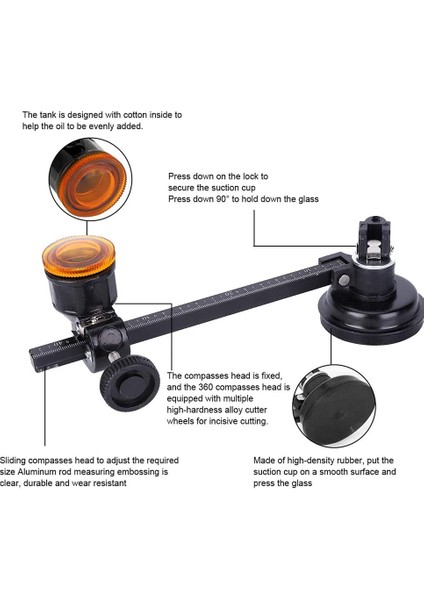 40 cm Alüminyum Alaşımlı Cam Seramik Karo Kesici Pergel Tipi Daire Kesici Sabit Vantuzlu Cam Kesme Aletleri (Yurt Dışından) modelleri