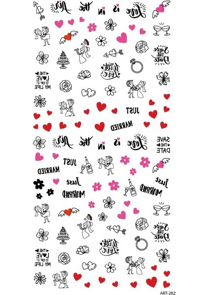 Artikel Evlilik Sembolleri Tırnak Dövmesi, Tırnak Tattoo, Nail Art, Tırnak Sticker modelleri