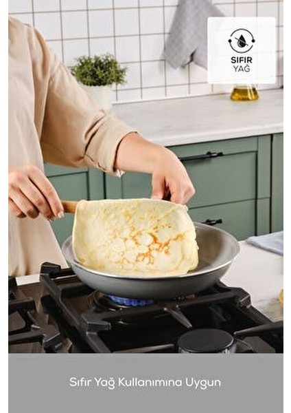 Swiss Crystal Derin Tencere Seti Gri 7 Parça Yapışmaz Swiss Kristal Kaplama