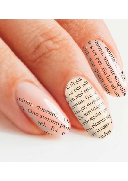 Artikel Gazete Yazıları Tırnak Dövmesi, Tırnak Tattoo, Nail Art, Tırnak Sticker