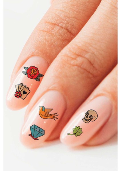 Artikel Old School Tırnak Dövmesi, Tırnak Tattoo, Nail Art, Tırnak Sticker fiyatları