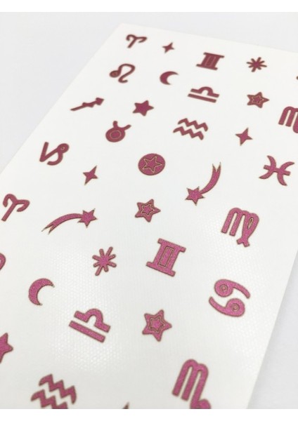 Artikel Fuşya Burçlar Metalik Tırnak Sticker, Nail Sticker, Nail Art fiyatları