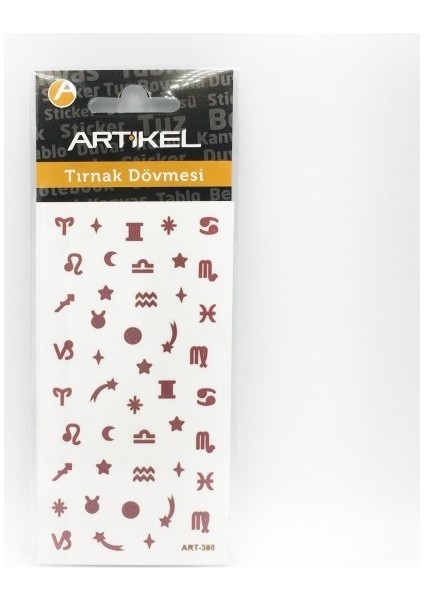 Artikel Fuşya Burçlar Metalik Tırnak Sticker, Nail Sticker, Nail Art modelleri