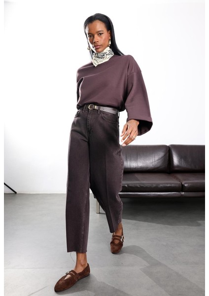 Acı Kahve Duble Kol Basic Tişört 2625 modelleri