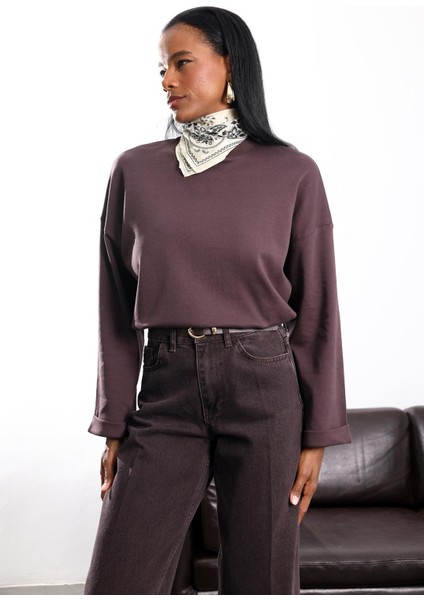 Acı Kahve Duble Kol Basic Tişört 2625 fırsatları