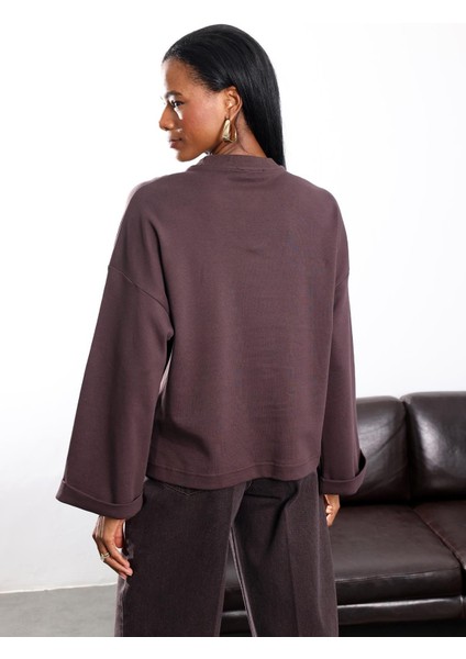 Acı Kahve Duble Kol Basic Tişört 2625