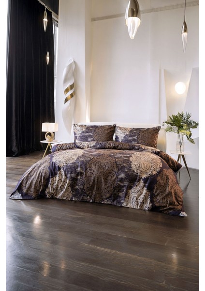 Maison Liora %100 Pamuk Saten Çift Kişilik Nevresim Takımı - Kahv fiyatları