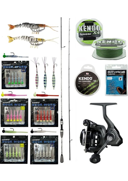Yekoutdoor Hookworm Lrf Seti Kendo Kenshi Pro 2.10M 1-7 gr Olta Kamışı&okuma Acuador 2500A Olta Makinesi
