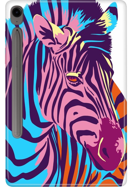 Samsung Galaxy Tab S9 SM-X710 11" Kılıf Tablet Için Desenli Silikon Kapak - Zebra