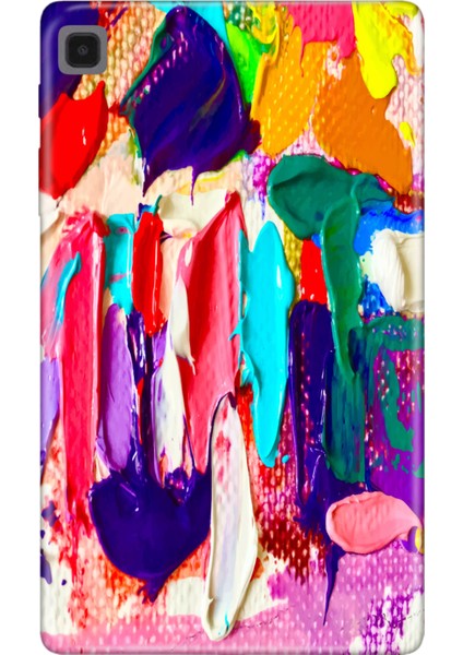 Samsung Galaxy Tab A7 SM-T500 10.4" Kılıf Tablet Için Desenli Silikon Kapak - Abstract