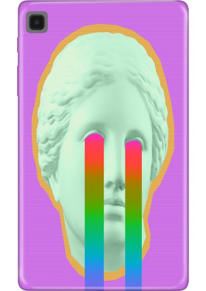 Samsung Galaxy Tab A7 SM-T500 10.4" Kılıf Tablet Için Desenli Silikon Kapak - Ağlayan Heykel