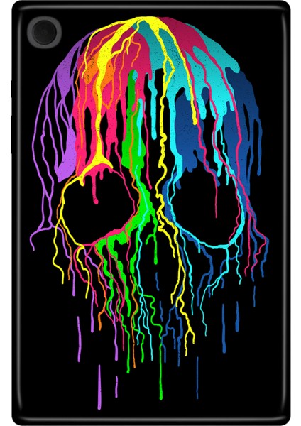 Samsung Galaxy Tab A8 10.5" SM-X200 Kılıf Tablet Için Desenli Silikon Kapak - Renkli Iskelet