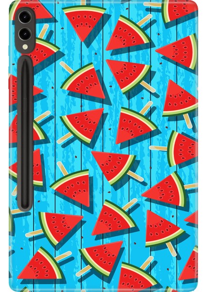 Galaxy Tab S9 Fe Plus+ SM-X610 12.4" Kılıf Tablet Için Desenli Silikon Kapak - Dilim Karpuz