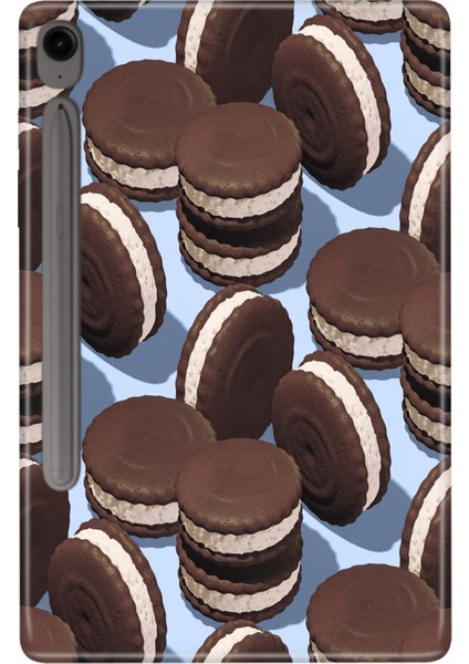 Samsung Galaxy Tab S9 SM-X710 11" Kılıf Tablet Için Desenli Silikon Kapak - Cookies