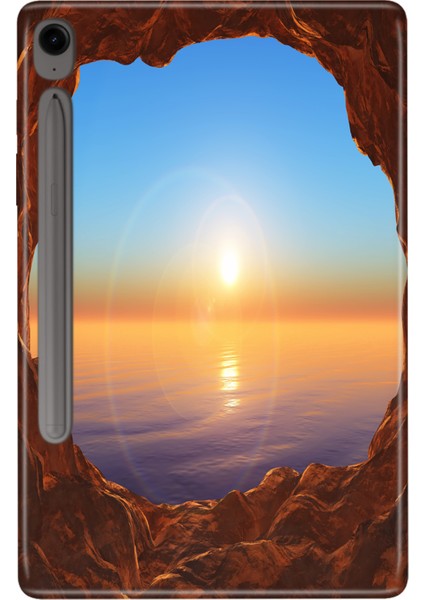 Samsung Galaxy Tab S9 SM-X710 11" Kılıf Tablet Için Desenli Silikon Kapak - Cool Manzara