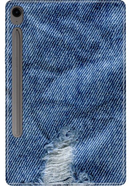 Samsung Galaxy Tab S9 Fe SM-X510 10.9" Kılıf Tablet Için Desenli Silikon Kapak - Jean