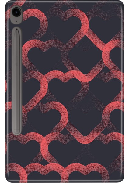 Samsung Galaxy Tab S9 Fe SM-X510 10.9" Kılıf Tablet Için Desenli Silikon Kapak - Mat Kalp