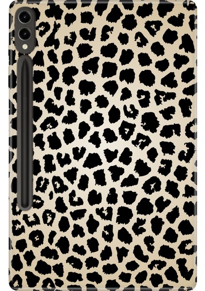Samsung Galaxy Tab S9+ Plus SM-X810 12.4" Kılıf Tablet Için Desenli Silikon Kapak - Leopard