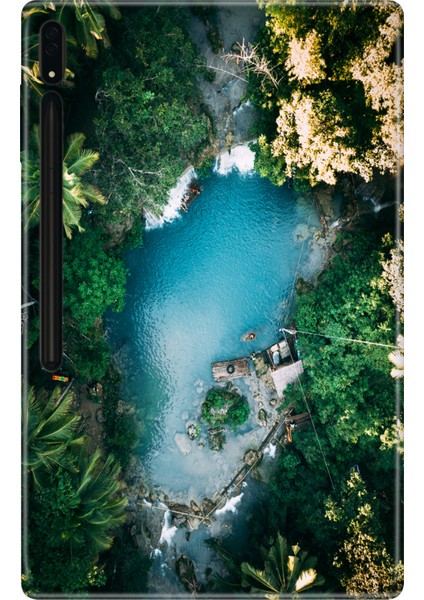 Samsung Galaxy Tab S10 Ultra SM-X920 14.6" Kılıf Tablet Için Desenli Silikon Kapak - Gizlenmiş Doğa