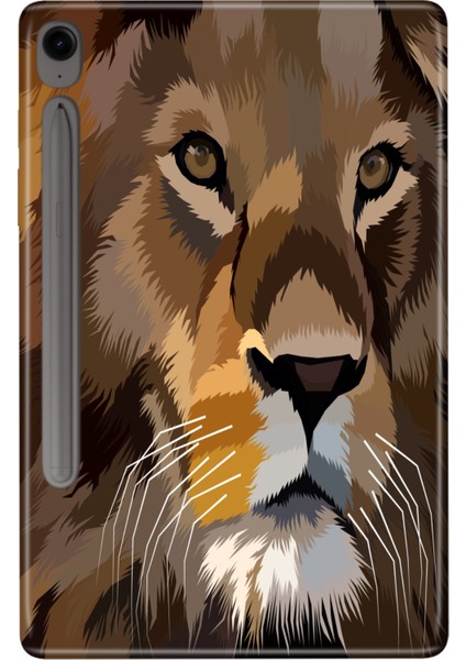 Samsung Galaxy Tab S9 Fe SM-X510 10.9" Kılıf Tablet Için Desenli Silikon Kapak - Aslan