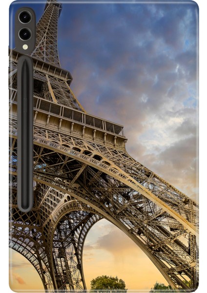 Samsung Galaxy Tab S9+ Plus 12.4" Kılıf Tablet Için Desenli Silikon Kapak - Eyfel Paris