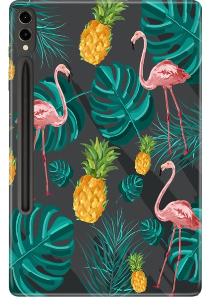 Samsung Galaxy Tab S9+ Plus 12.4" Kılıf Tablet Için Desenli Silikon Kapak - Pinkflamingo