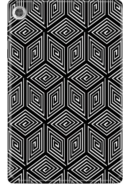 Lenovo Tab M10 TB-X306F Gen.2 Kılıf Tablet Için Desenli Silikon Kapak - Monochrome