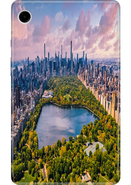 Samsung Galaxy Tab A9+ Plus SM-X210N 11" Kılıf Tablet Için Desenli Silikon Kapak - Central Park