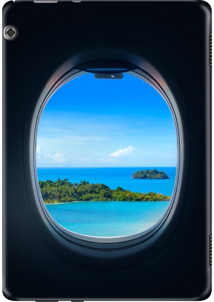 Huawei Mediapad T3 9.6" Kılıf Tablet Için Desenli Silikon Kapak - Uçaktan Bakış