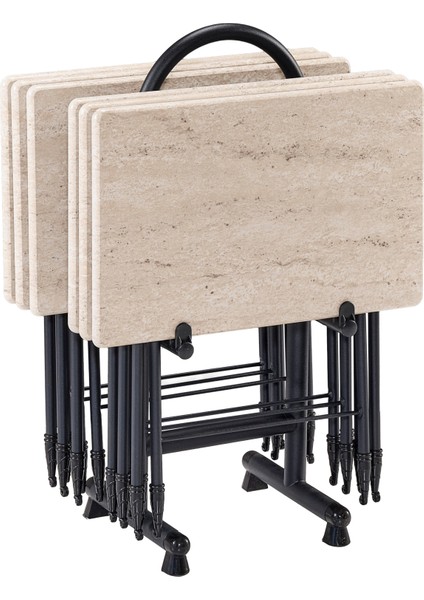 Hanedan Boyalı 6'lı Çanta Sehpa