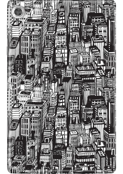 Lenovo Tab M10 TB-X306F Gen.2 Kılıf Tablet Için Desenli Silikon Kapak - City