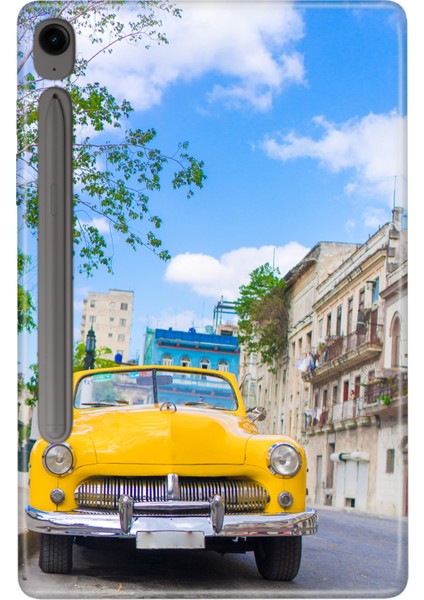 Samsung Galaxy Tab S9 SM-X710 11" Kılıf Tablet Için Desenli Silikon Kapak - Havana Küba