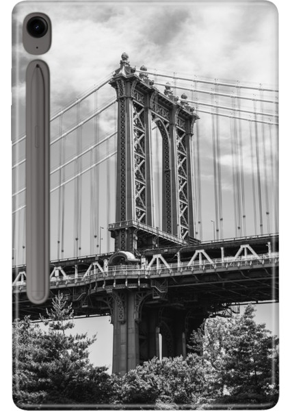 Samsung Galaxy Tab S9 Fe SM-X510 10.9" Kılıf Tablet Için Desenli Silikon Kapak - Brooklyn Köprüsü