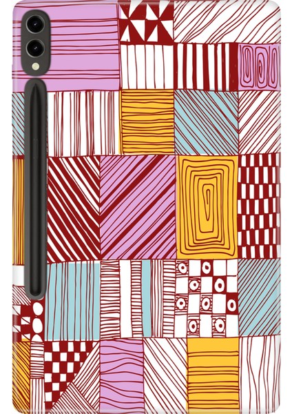 Samsung Galaxy Tab S9+ Plus SM-X810 12.4" Kılıf Tablet Için Desenli Silikon Kapak - Grafik KARE95955