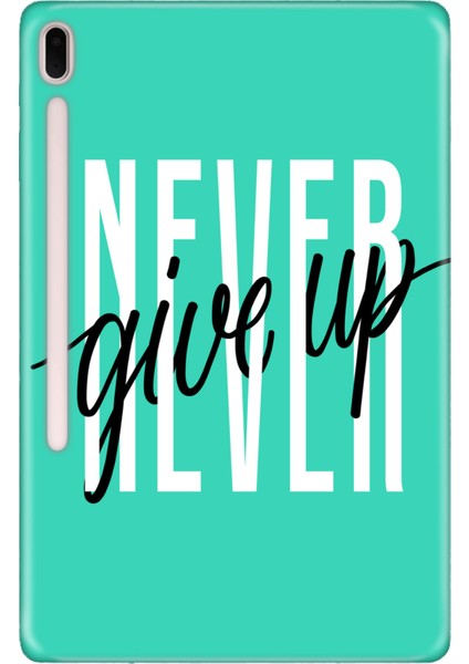 Samsung Galaxy Tab S7 Plus SM-T970 12.4" Kılıf Tablet Için Desenli Silikon Kapak - Asla Pes Etme